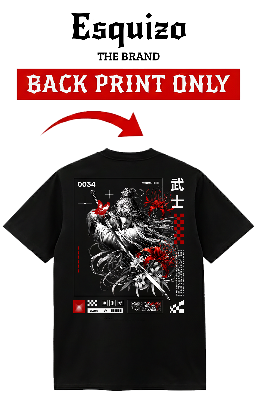 Crimson Samurai T-Shirt – Bushido Spirit Edition