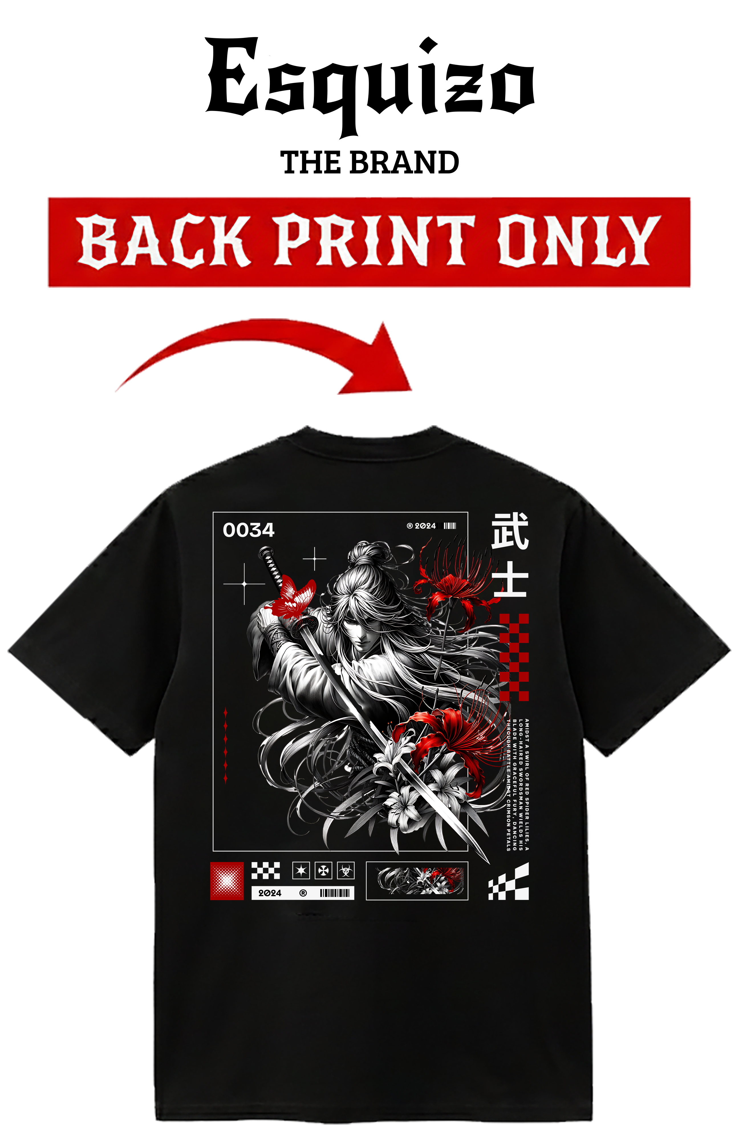 Crimson Samurai T-Shirt – Bushido Spirit Edition