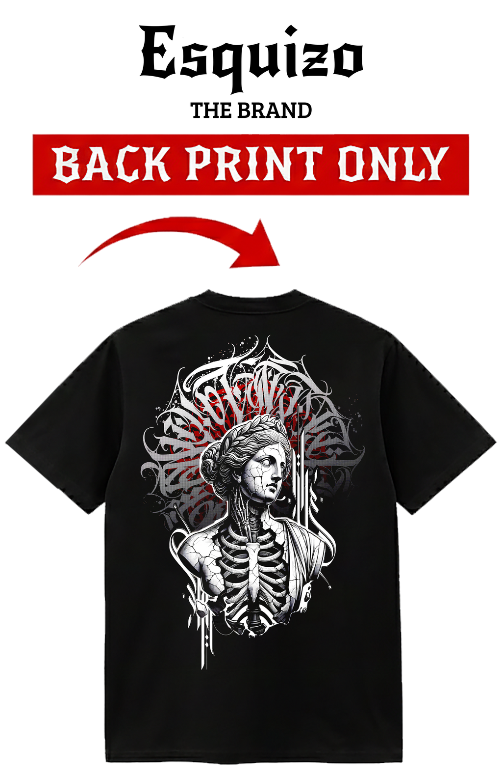 Gothic Skeletal T-Shirt – Inner Structure Edition